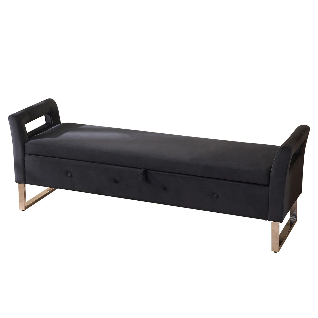Wide Storage Soft Ottoman Bench With Armrests - Furniture Home Direct