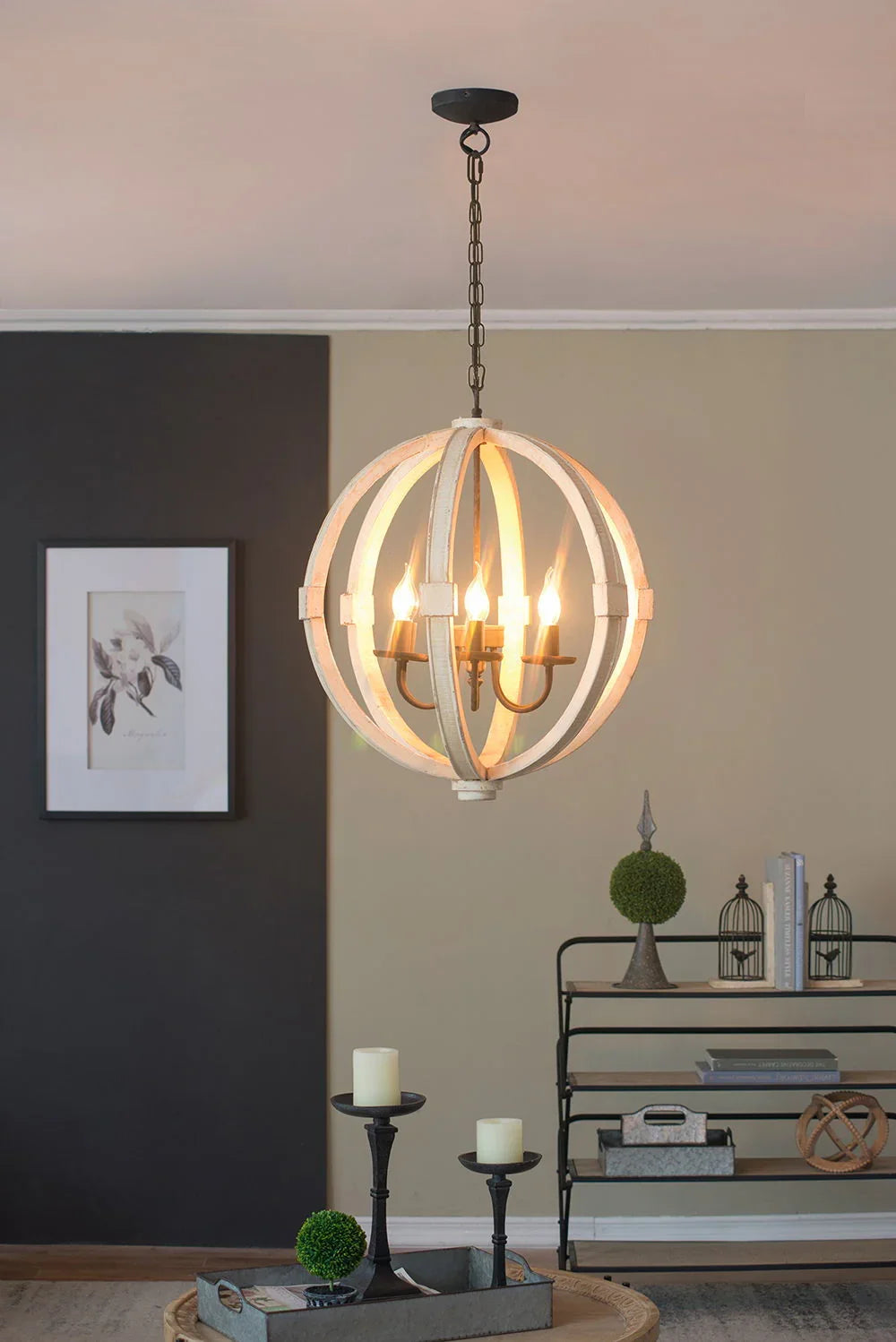 Chandelier, Hanging Light Fixture With Adjustable Chain For Kitchen, Bulb Not Included - Furniture Home Direct