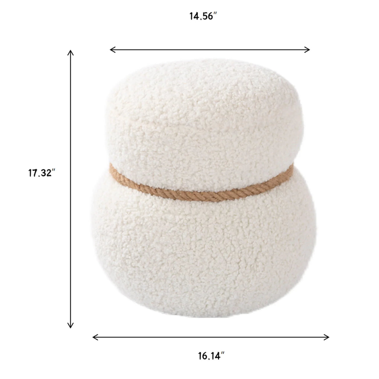 Snowman Stool With Cushion And Solid Wood Frame - Furniture Home Direct