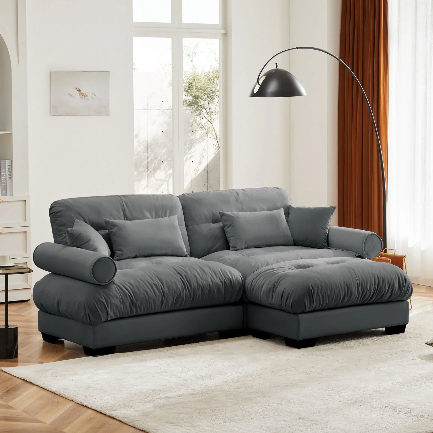 Super Comfort Oversized Modular Sectional Sofa With Movable Ottoman - Furniture Home Direct
