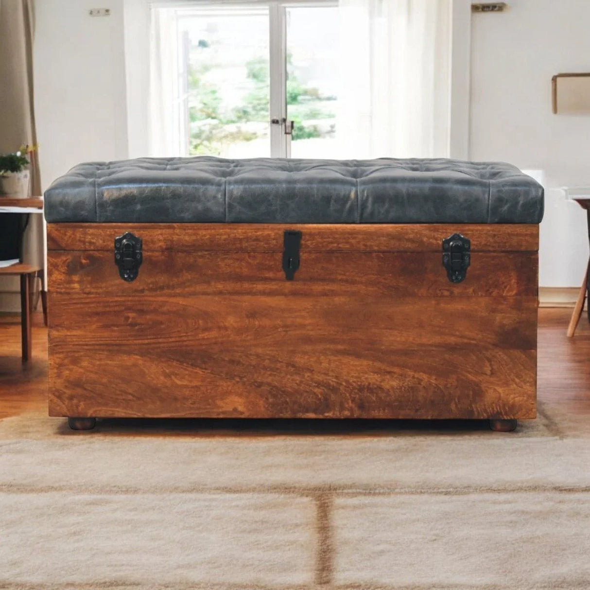 Buffalo - Leather Storage Trunk - Furniture Home Direct