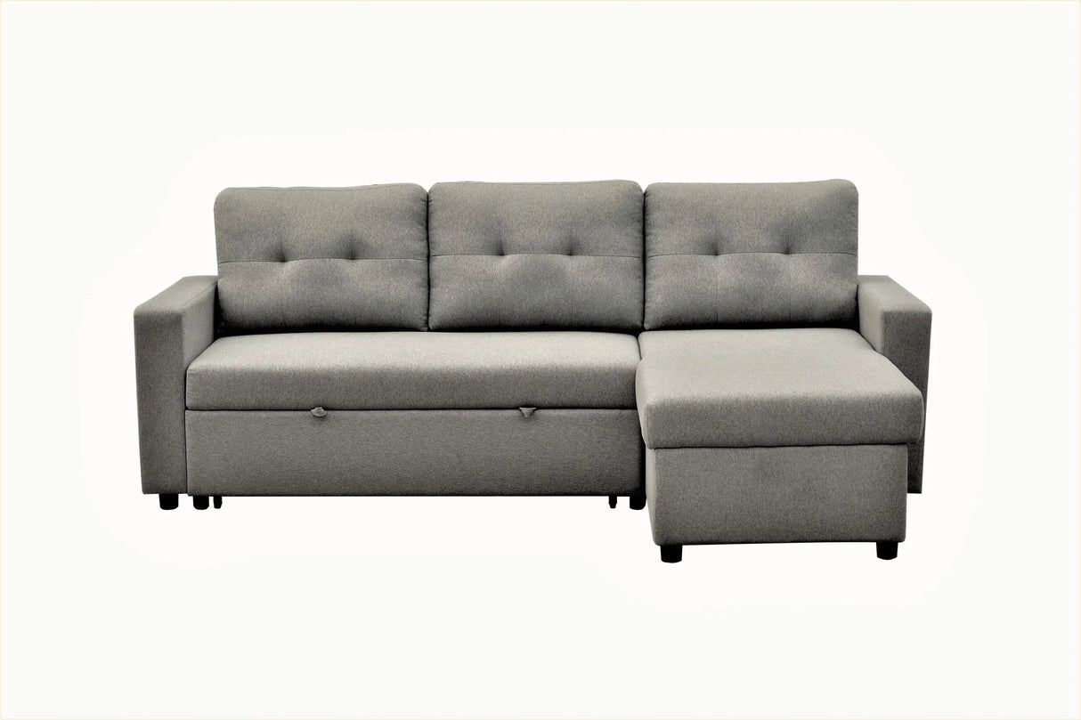 Convertible L Shaped Sectional Sleeper Sofa Bed, Saving Pull Out Couch - Furniture Home Direct