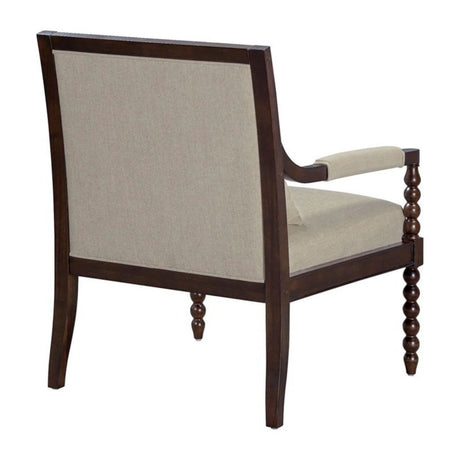 Philippe - Accent Arm Chair With Backrest - Beige / Brown - Furniture Home Direct