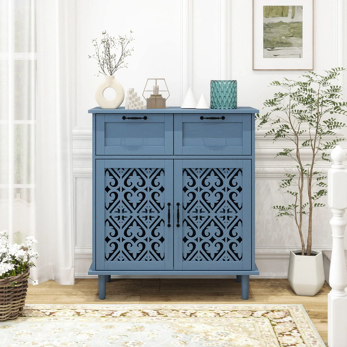 2 Door 2 Drawer Elegant Cabinet - Furniture Home Direct