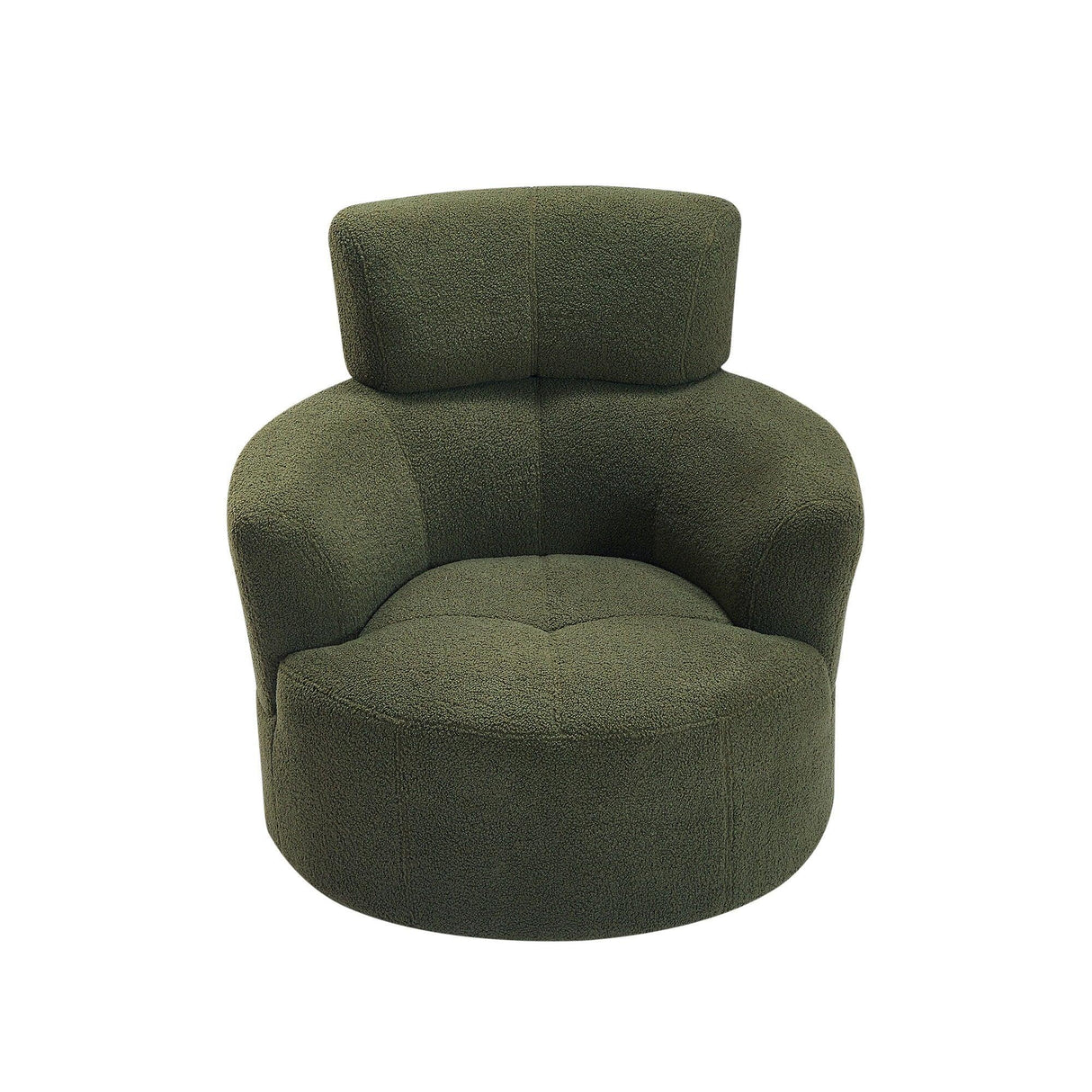 360° Swivel Chair Upholstered Accent Barrel Chair With Adjustable Headrest - Furniture Home Direct