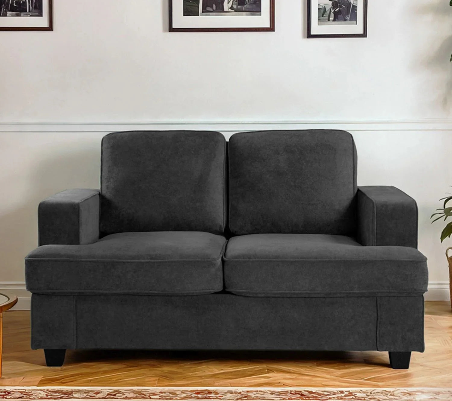 Modern Loveseat, Comfortable 2 Seater Couch With Deep Seating, Loose Back Cushions, Wide Arms - Furniture Home Direct