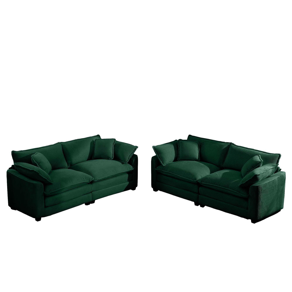 Elegant Corduroy Oversized Sectional Sofa Set With Deep Seats And Flexible Layout - Furniture Home Direct