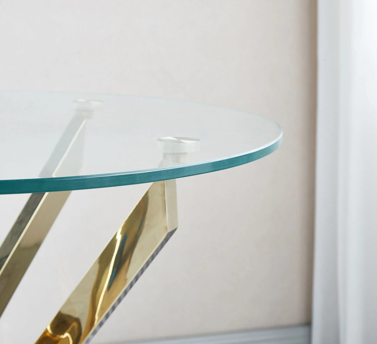 Modern Round Tempered Glass Table With Chrome Legs - Furniture Home Direct