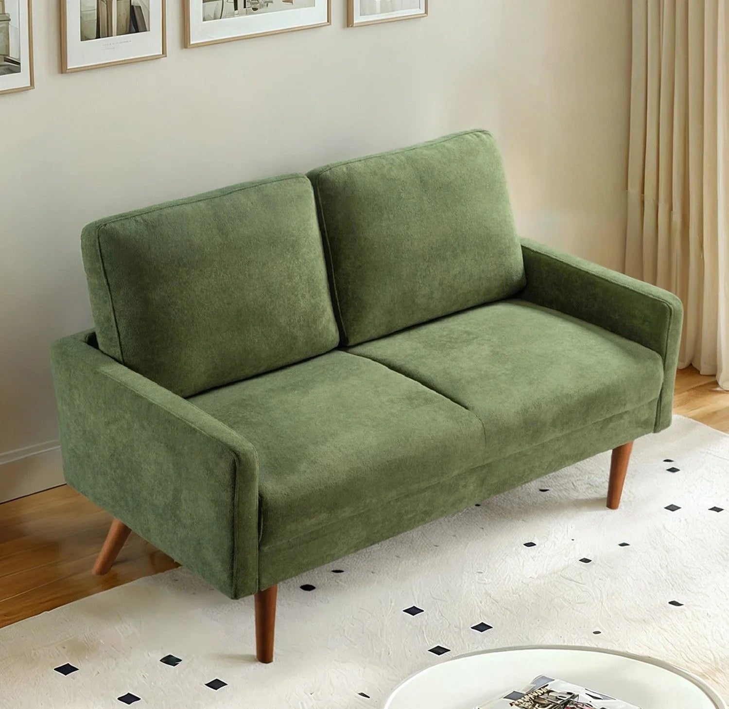 Loveseat Sofa, European Style With Sleek Design, Modern & Vintage Flair, Upholstered 2 Seater Couch - Furniture Home Direct