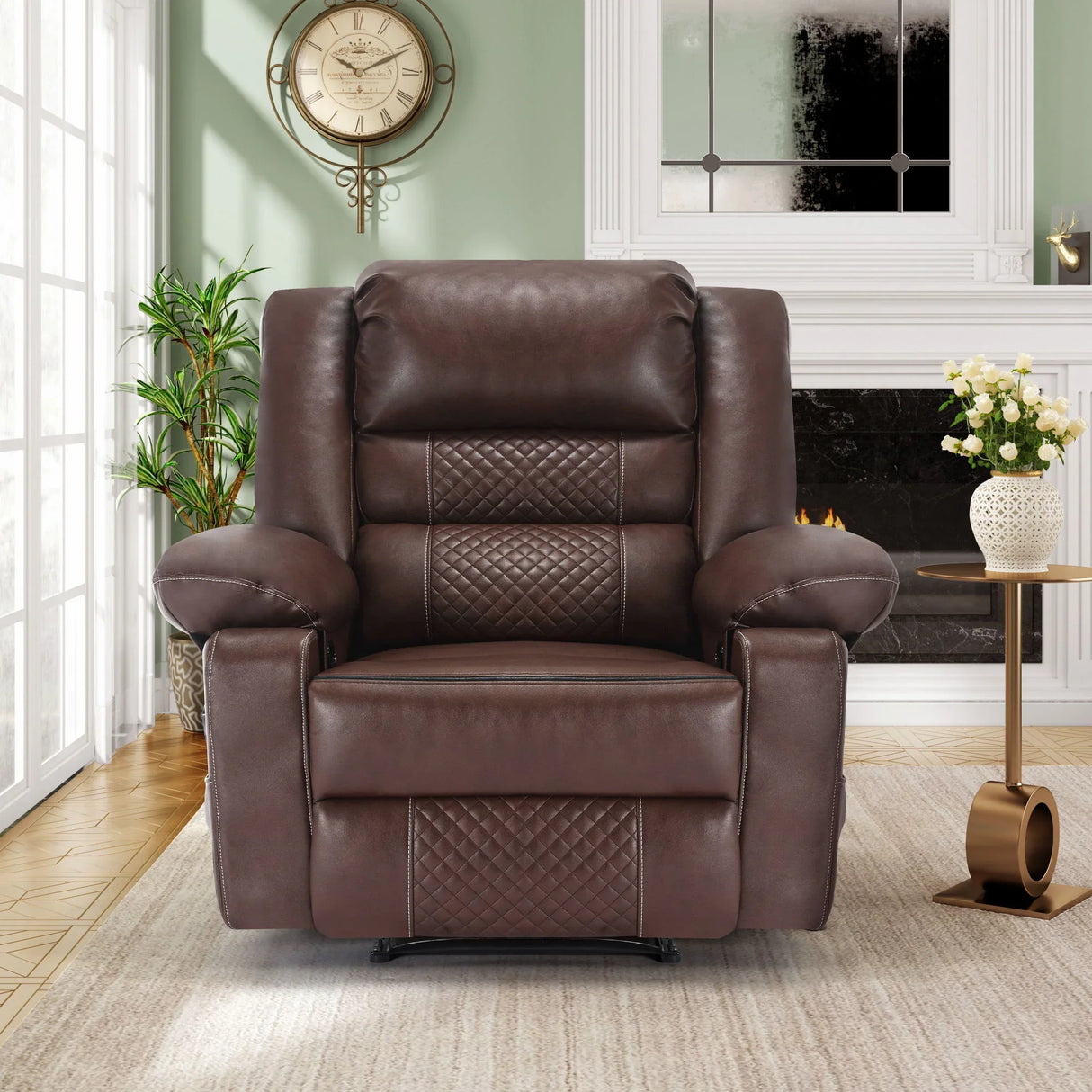 Breathable Leather Massage Recliner Manual Chair - Furniture Home Direct