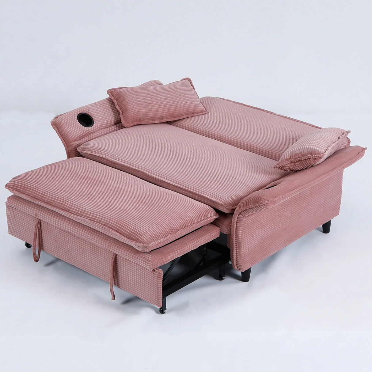 Modern Fabric Multi-Functional Sofa Bed With Adjustable Armrests And Backrests - Furniture Home Direct