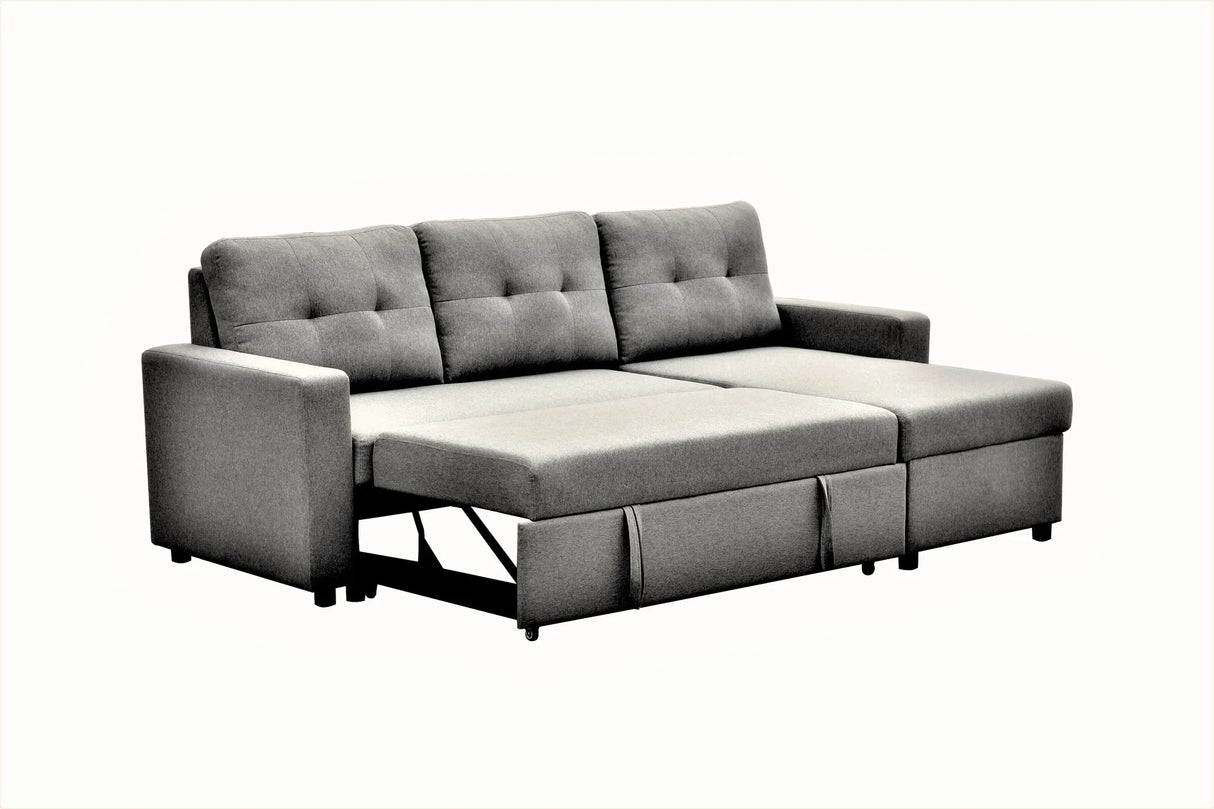 Convertible L Shaped Sectional Sleeper Sofa Bed, Saving Pull Out Couch - Furniture Home Direct