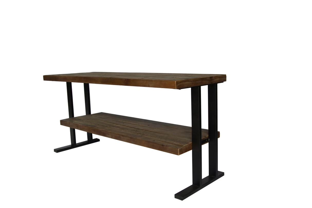 Media Console Table With One Shelf To Your Home Decor - Natural / Black - Furniture Home Direct
