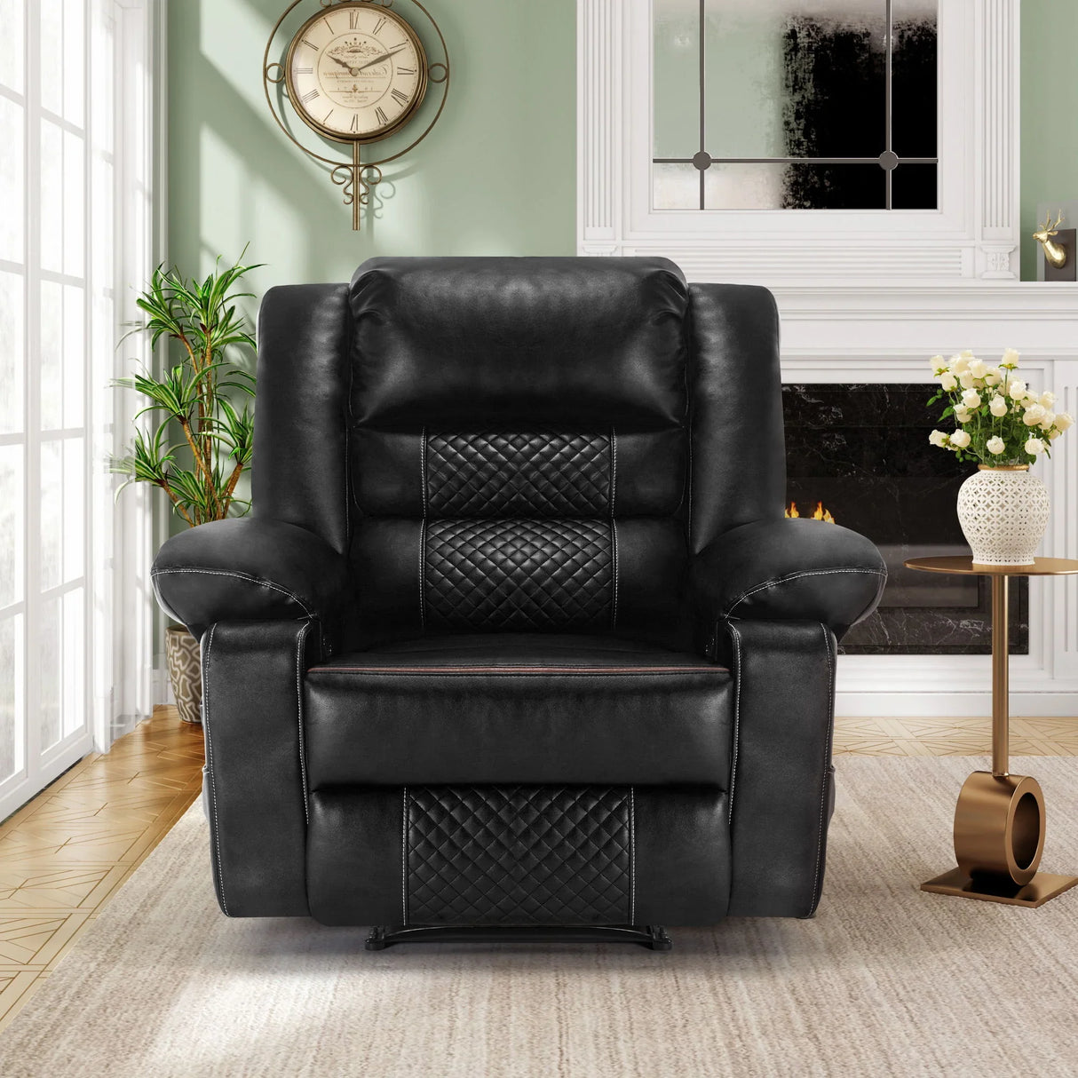 Breathable Leather Massage Recliner Manual Chair - Furniture Home Direct