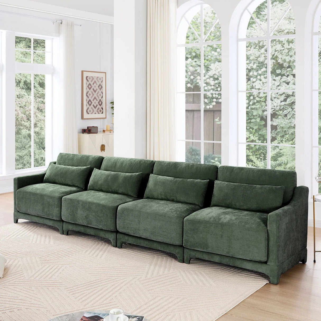 Elegant Sofa With Ergonomic Design And Lumbar Pillows - Furniture Home Direct