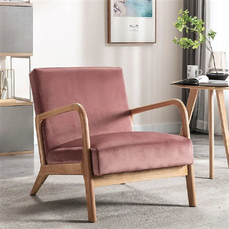 Classic Mid-Century Modern Accent Chairs, Open Framed Armchair With Cushioning - Furniture Home Direct