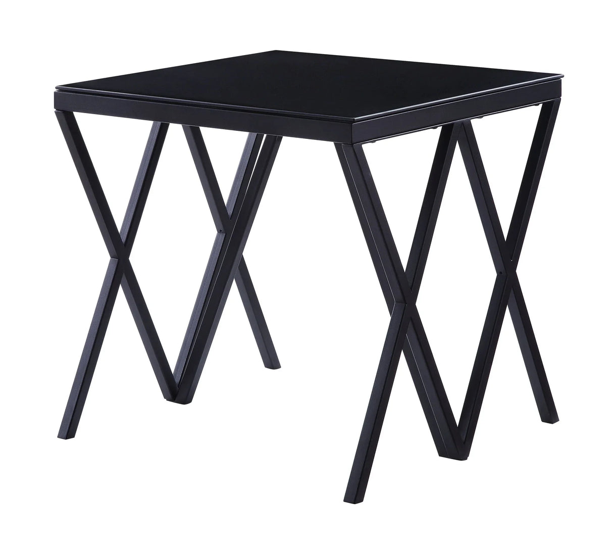 Magenta - Glass Top End Table - Black - Furniture Home Direct