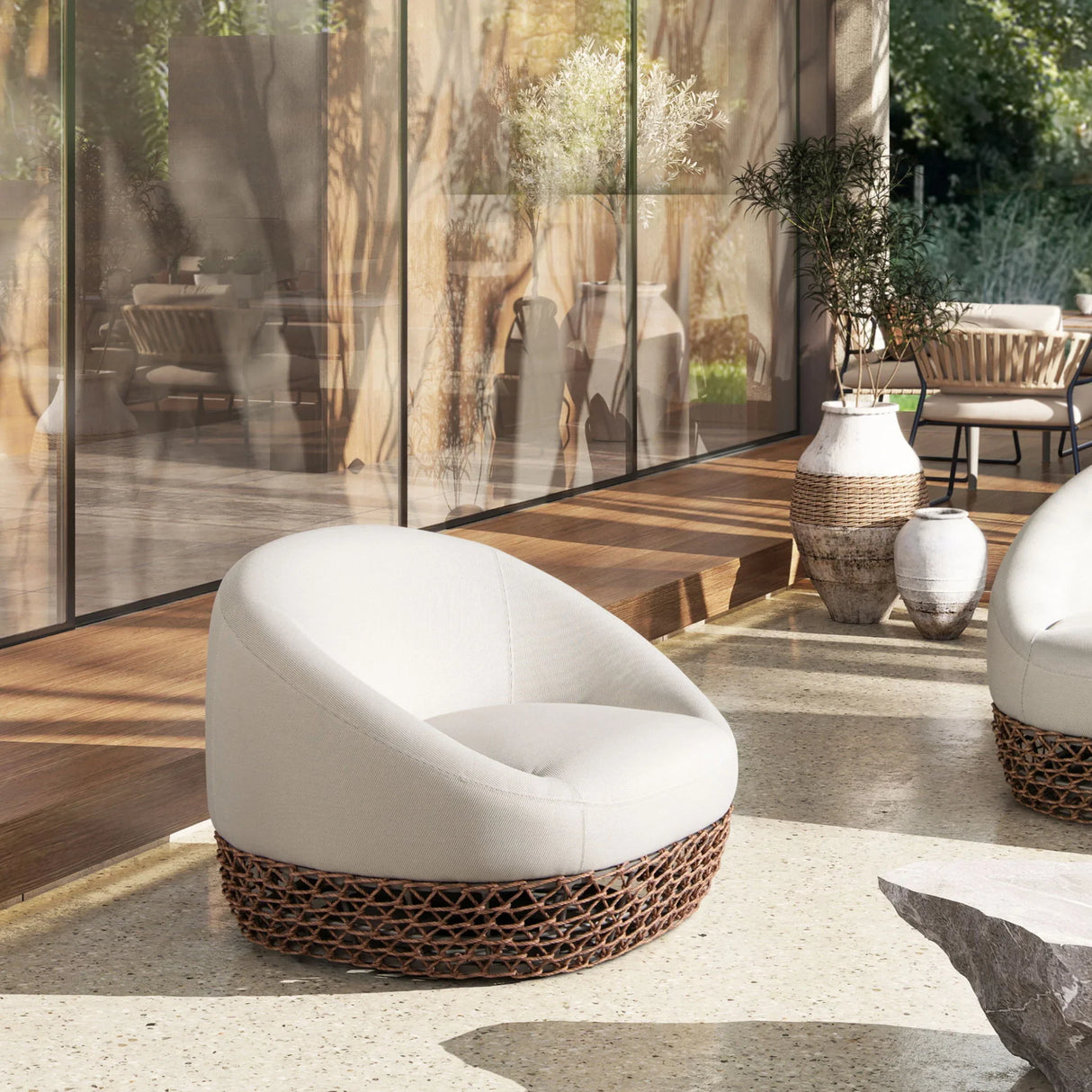 Willow - Upholstered Patio Deep Seating Armchair, Wicker Frame - Furniture Home Direct