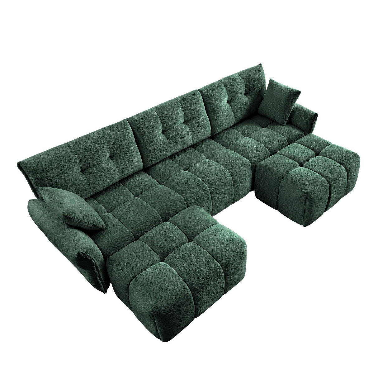 Sofa Set With Ottoman And Pillows, Textured, High Resilience Cushions - Furniture Home Direct