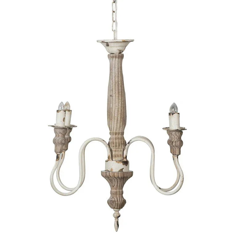 4 Light Chandelier, Hanging Light Fixture With Adjustable Chain For Kitchen, Bulb Not Included - Cream White - Furniture Home Direct