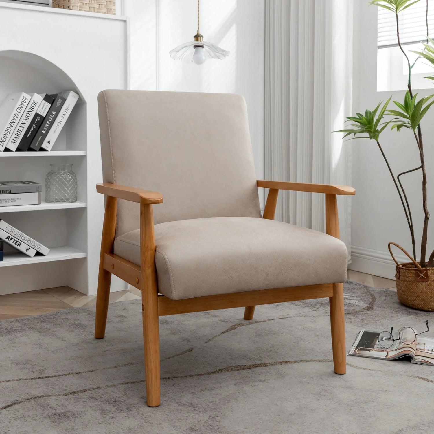 Wide Classic Mid-Century Modern Arm Chair - Furniture Home Direct