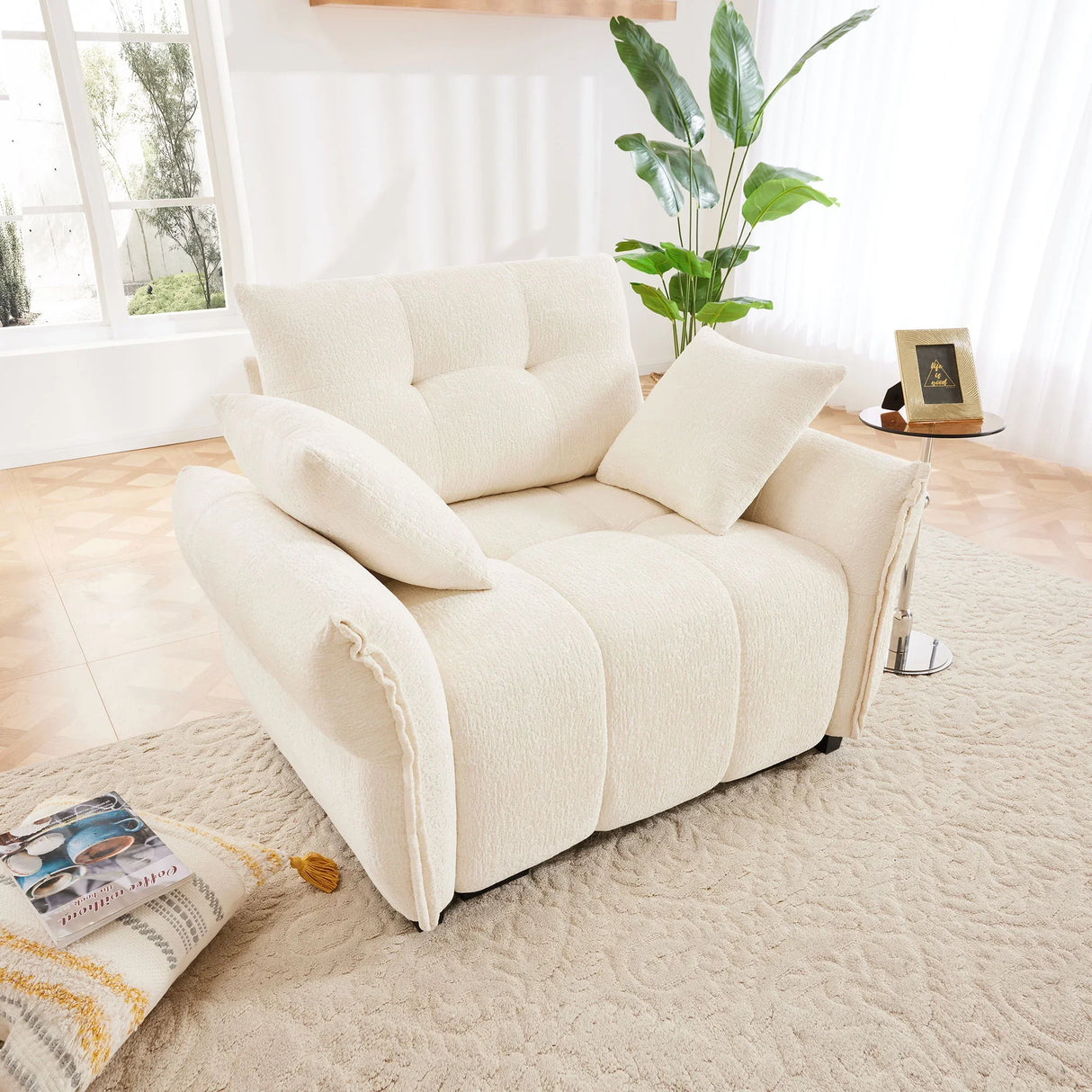 Modern Ergonomic Single Seater Sofa With High Resilience Cushions - Furniture Home Direct