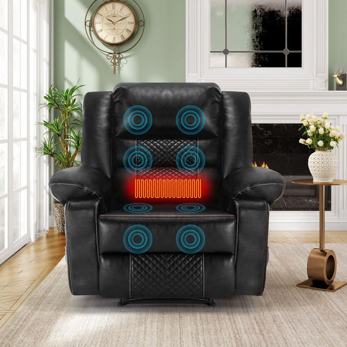 Breathable Leather Massage Recliner Manual Chair - Furniture Home Direct