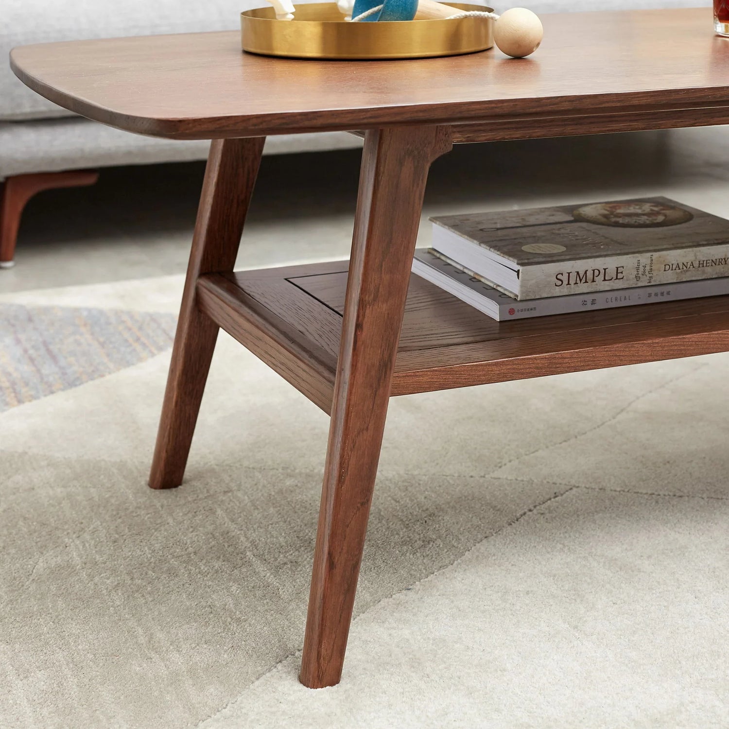 Low Coffee Table With Storage Shelf - Furniture Home Direct