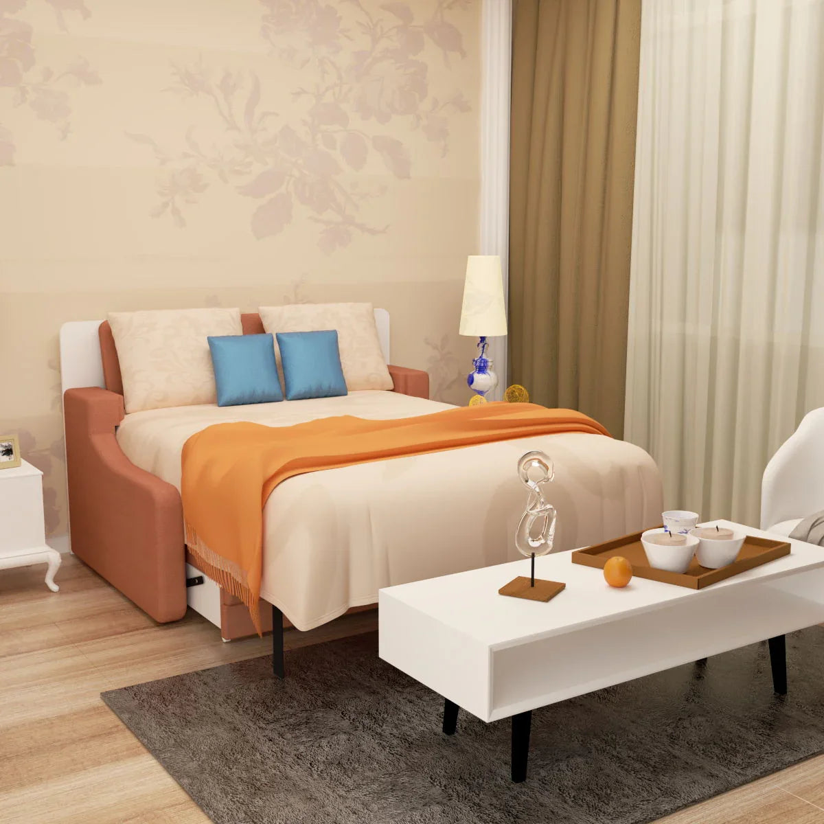 Morden Design Sleeper Sofa (Murphy Bed Design) - Orange - Furniture Home Direct