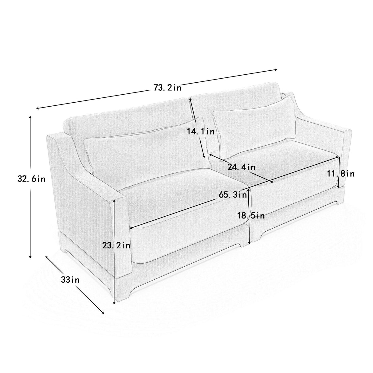 Elegant Sofa With Ergonomic Design And Lumbar Pillows - Furniture Home Direct