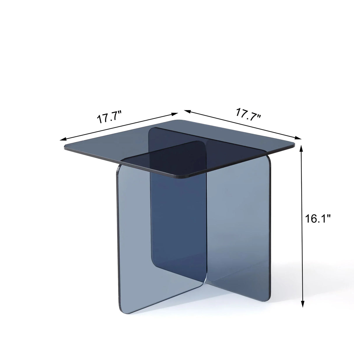 Modern Transparent Tempered Glass Sidetable - Furniture Home Direct