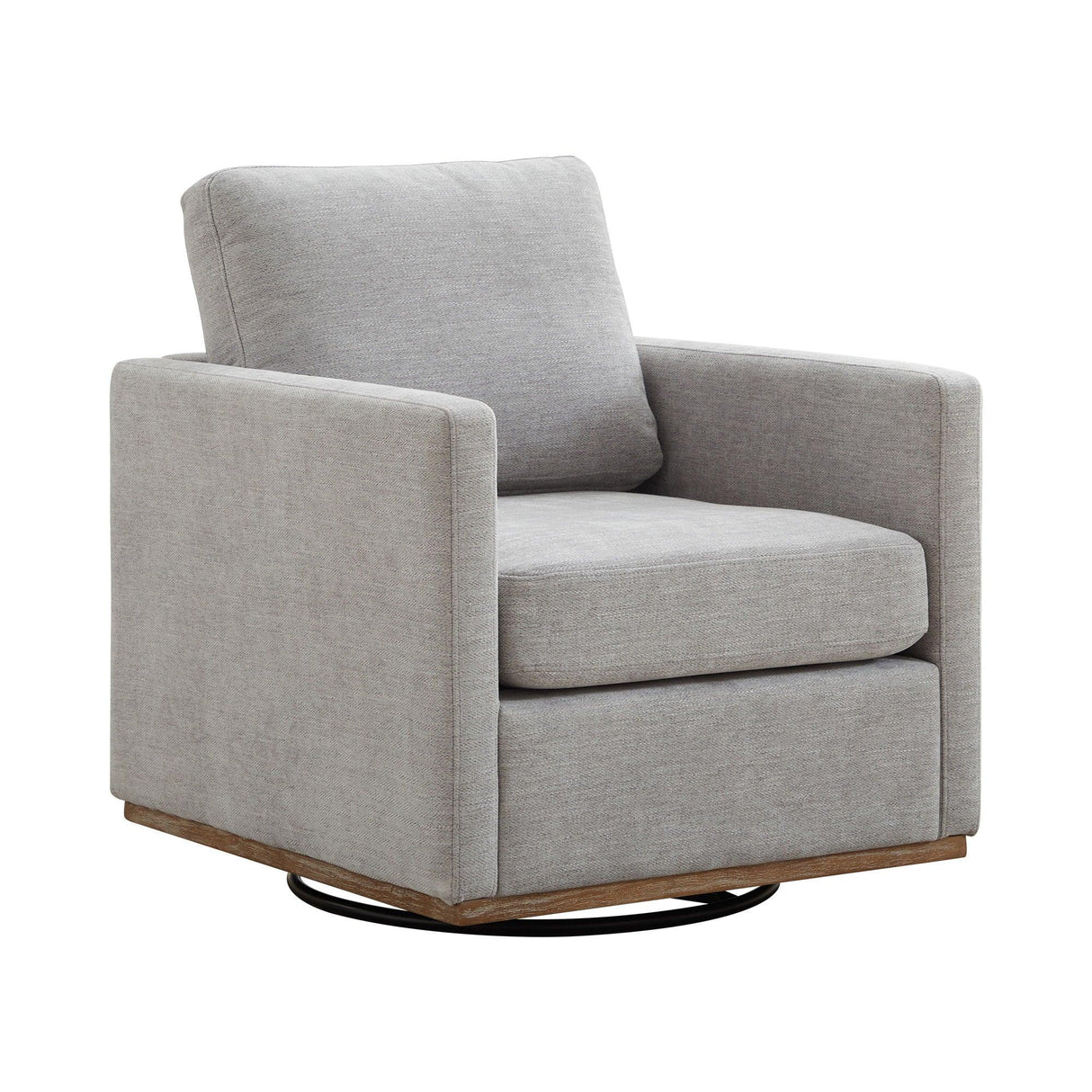 Modern Square Upholstered Swivel Accent Chair With Metal Base - Furniture Home Direct