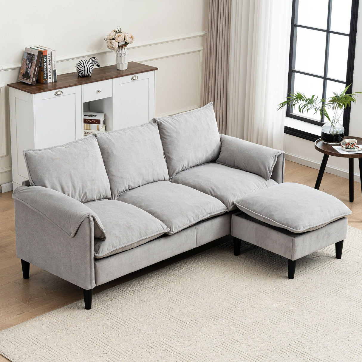 Convertible Combination Sofa With Footstools With Storage - Furniture Home Direct
