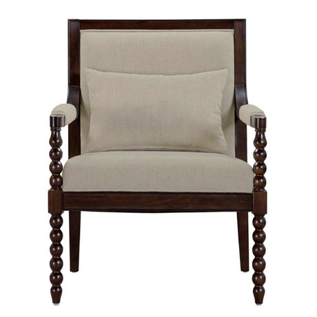 Philippe - Accent Arm Chair With Backrest - Beige / Brown - Furniture Home Direct