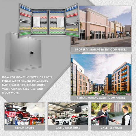 400 Keys Adjustable Key Lock Box With Digital Lock - Gray - Furniture Home Direct