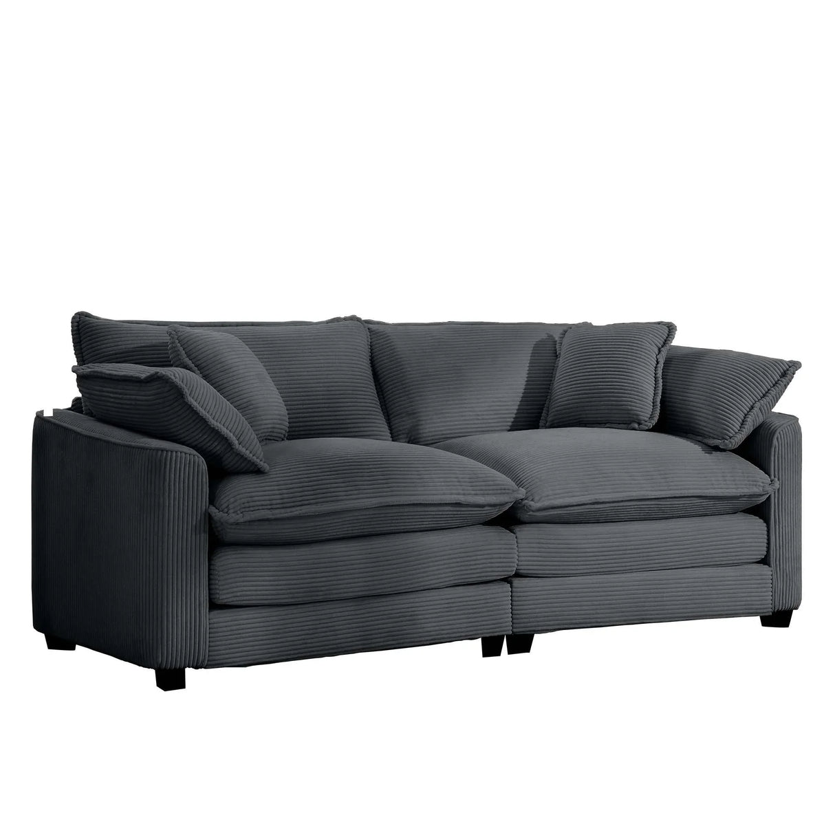 Modern 2 Seater With 4 Pillows, Upholstered Deep Seating Loveseat - Furniture Home Direct