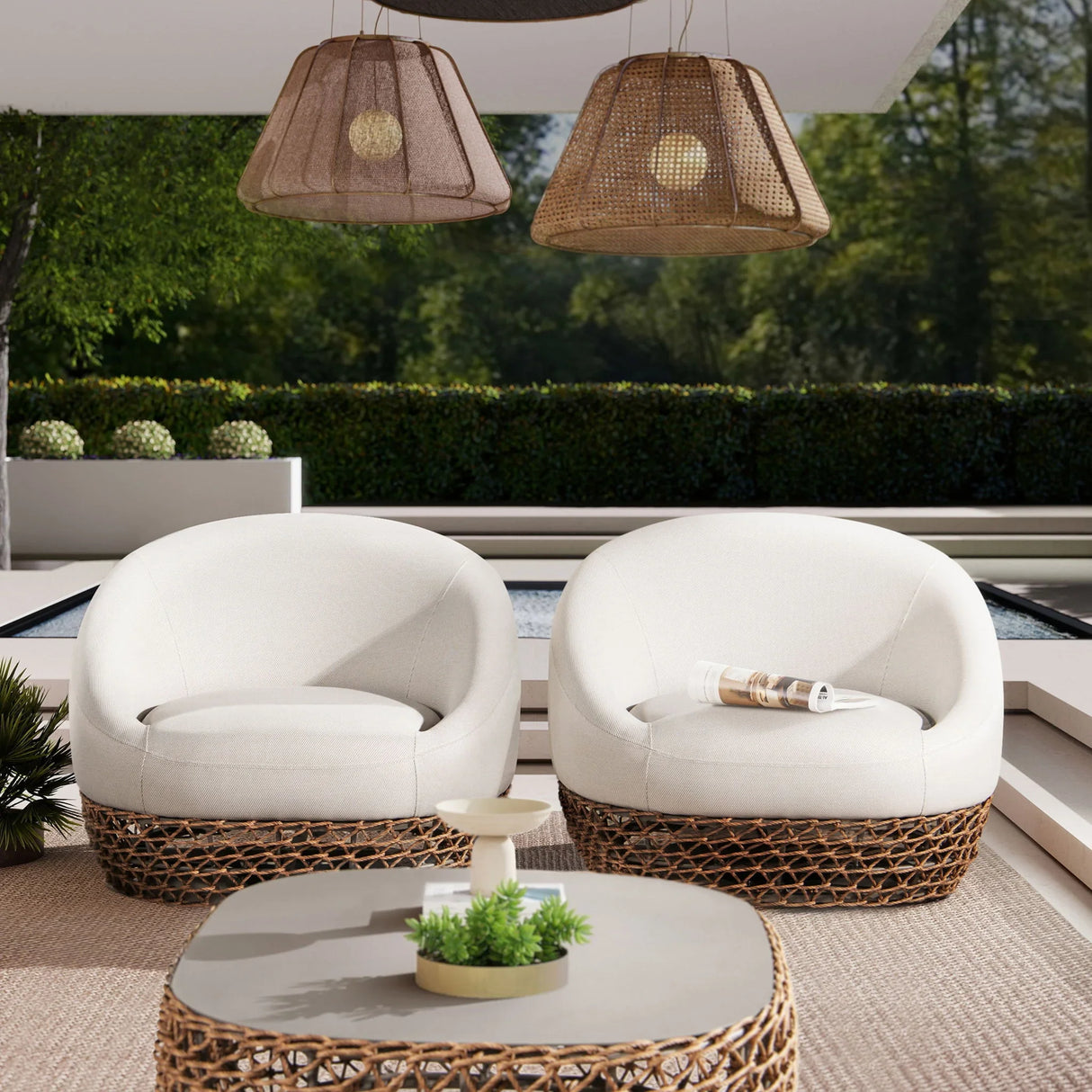 Willow - Upholstered Patio Deep Seating Armchair, Wicker Frame - Furniture Home Direct