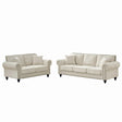 Modern 3 And 2 Seater Sofa With Rolled Arms, Tufted Upholstered Couch - Furniture Home Direct