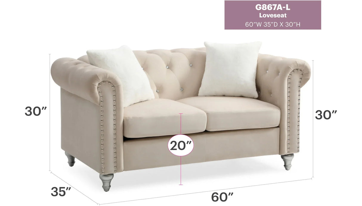 Stylish Contemporary Loveseat - Furniture Home Direct
