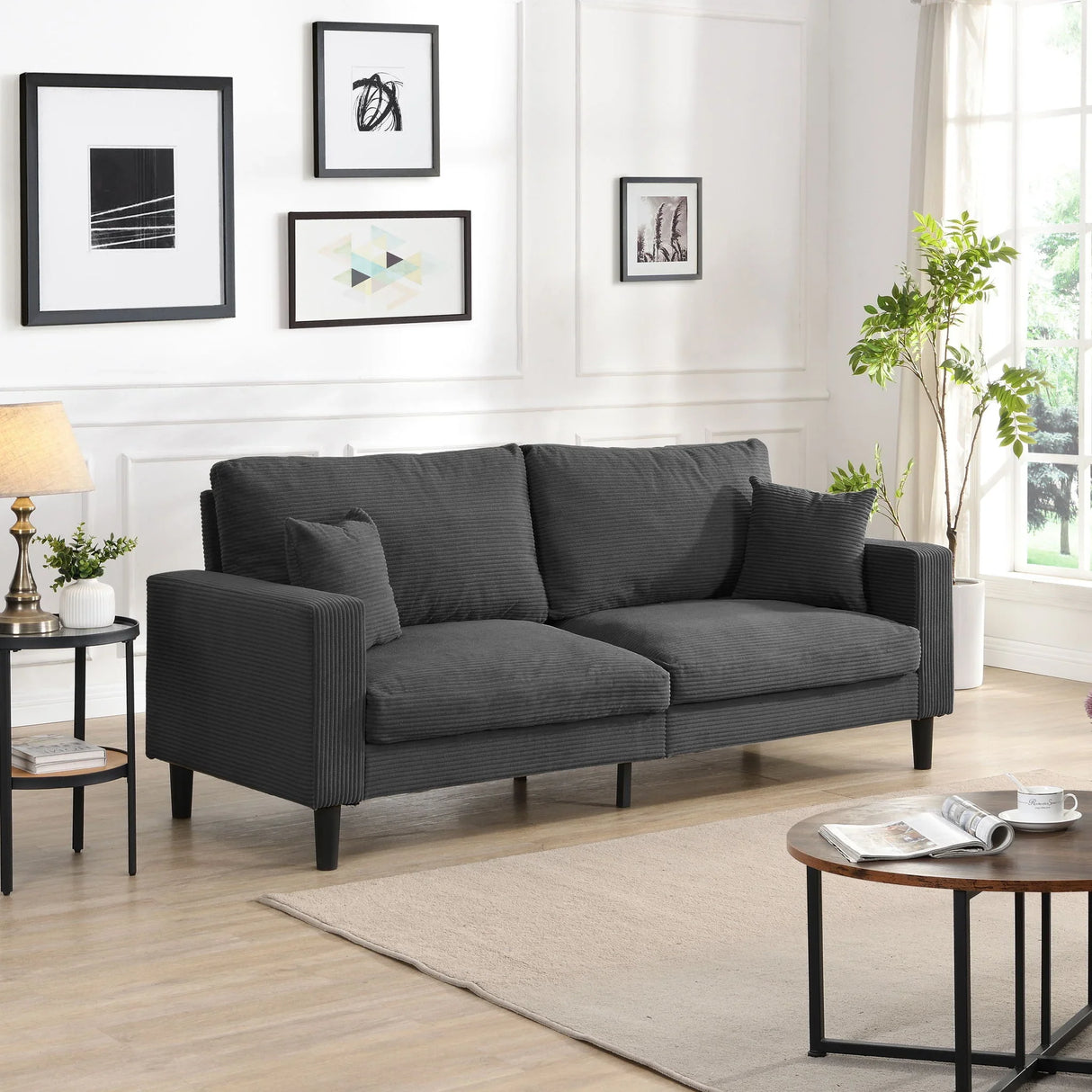 Modern Upholstered Resilience Three Seater Sofa - Furniture Home Direct