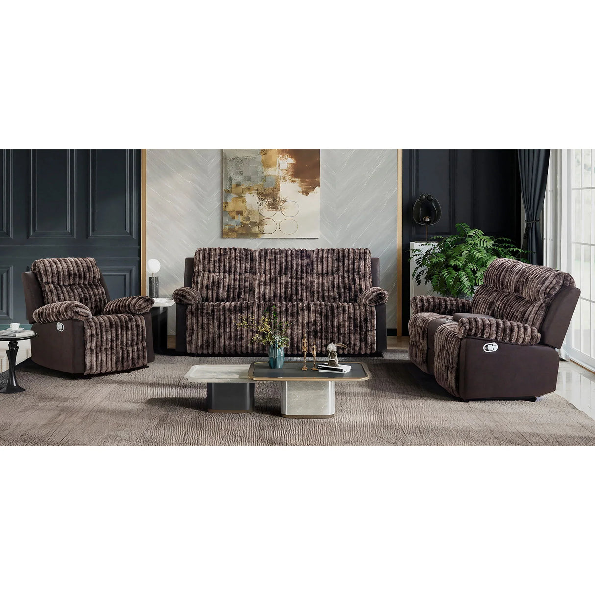 Bruni - Console Reclining Loveseat With Manual Recline - Furniture Home Direct
