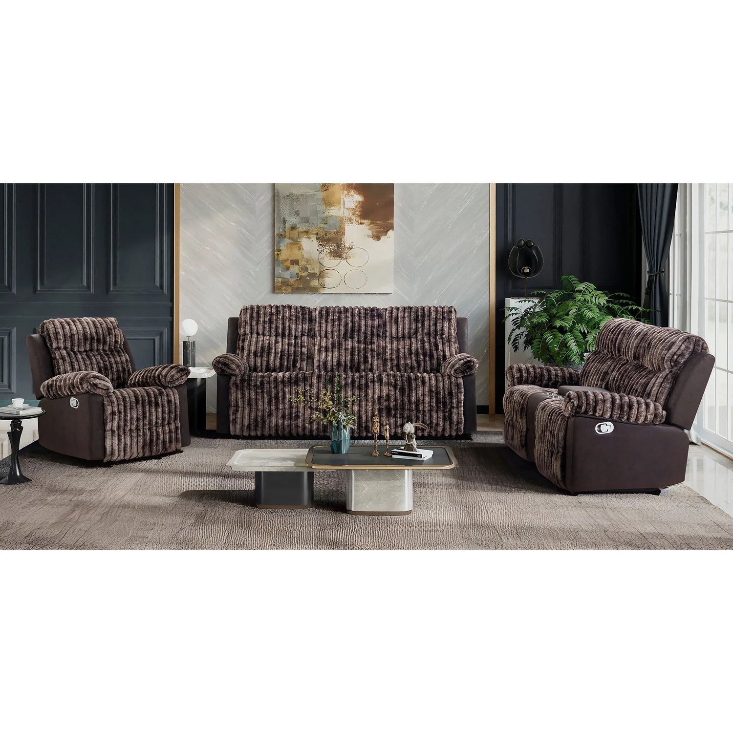 Bruni - Console Reclining Loveseat With Manual Recline - Furniture Home Direct