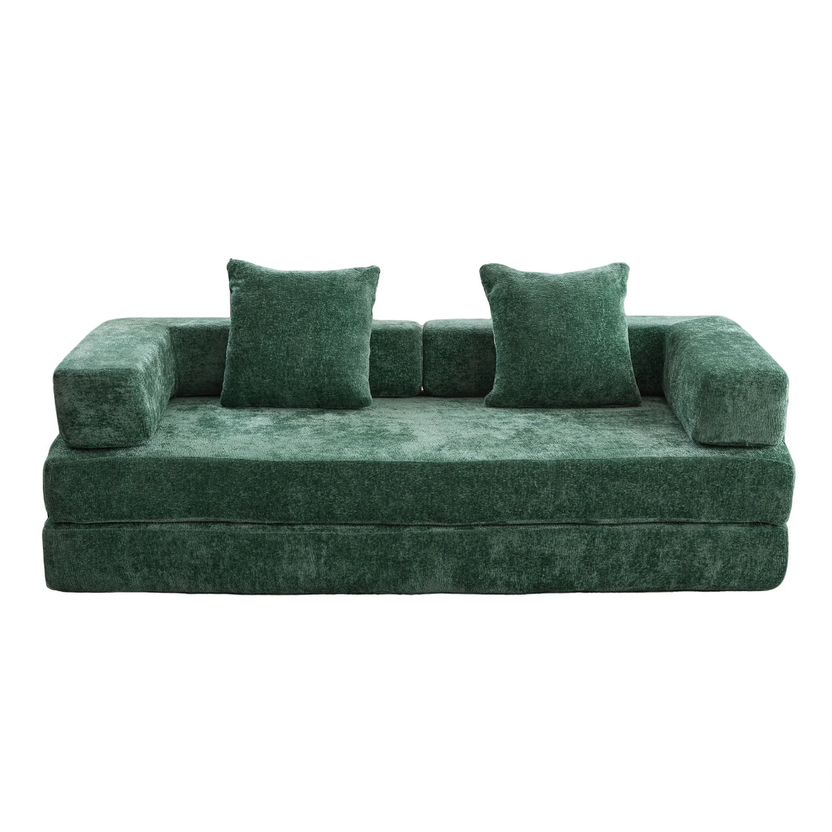 Convertible Floor Sofa Bed With Pillow Back Support Armrest - Furniture Home Direct