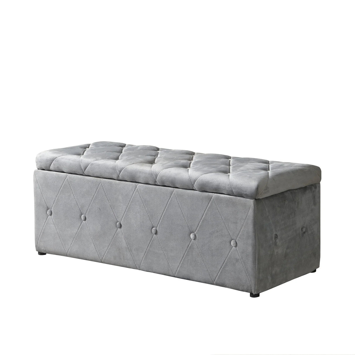 3 Piece Rectangular Storage Ottoman Short Velvet With 2 Set Ottomans - Furniture Home Direct