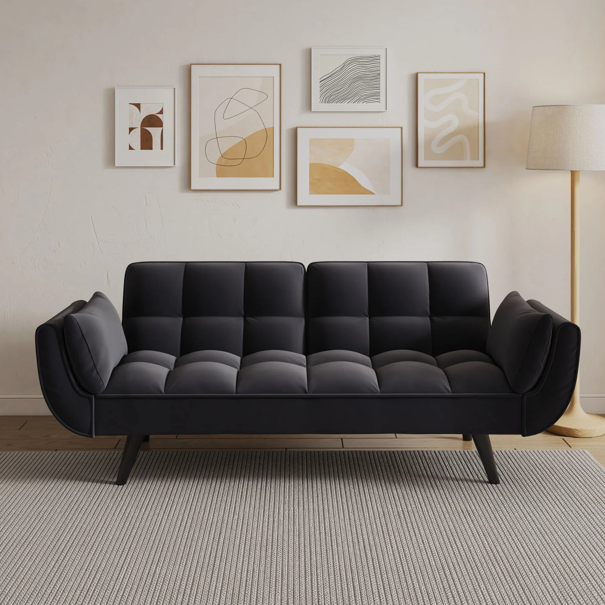 Sofa Soft Two Armrests Throw Pillow Pillow Comfortable Fit Apartment Bedroom Small Space - Furniture Home Direct