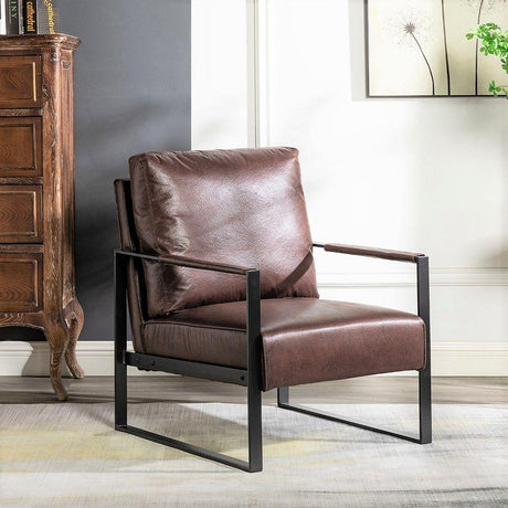 Classic Mid Century Modern Accent Chair With Durable Square Metal Frame, Armchair - Furniture Home Direct