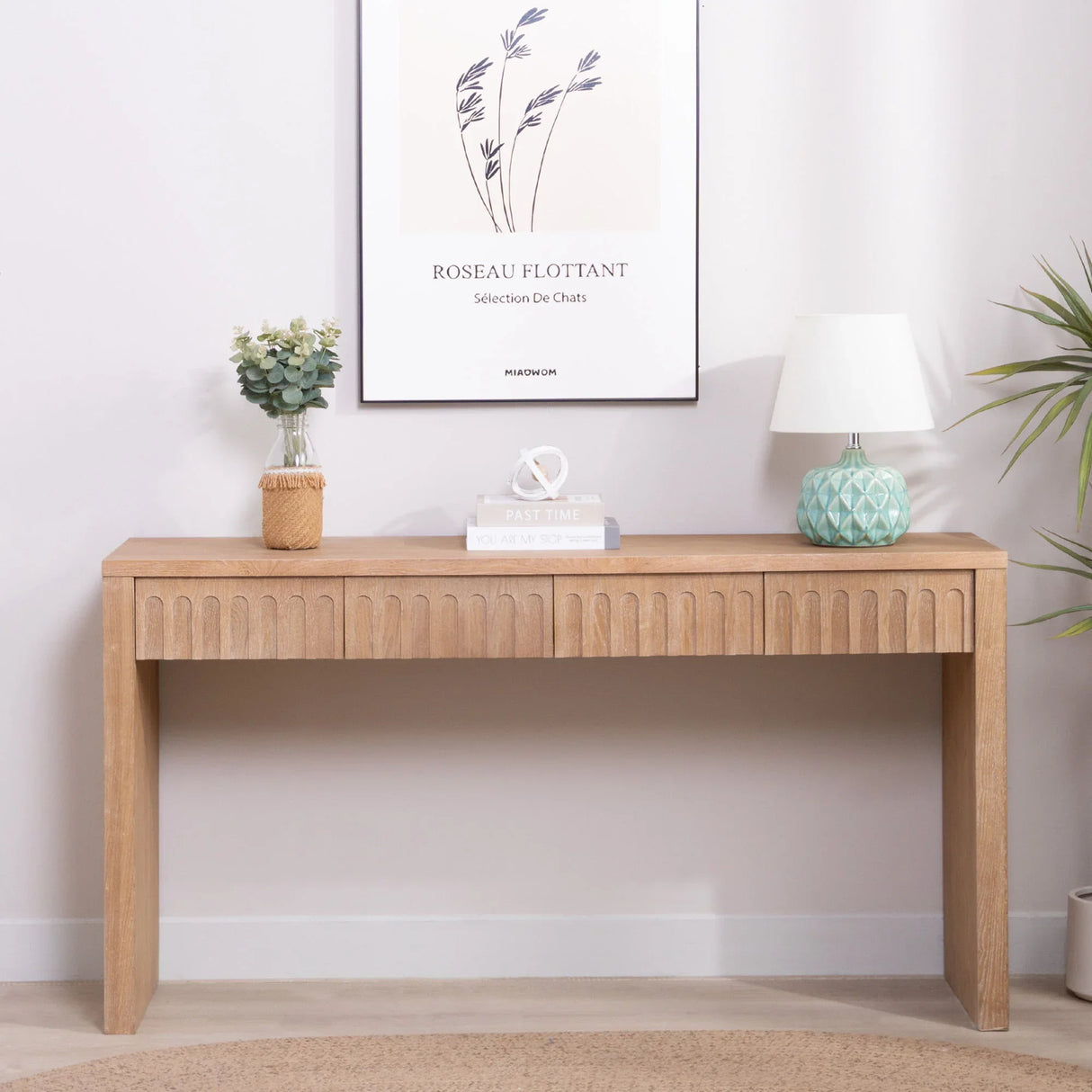 Modern Console Table With 4 Drawers, Entryway Table - Furniture Home Direct