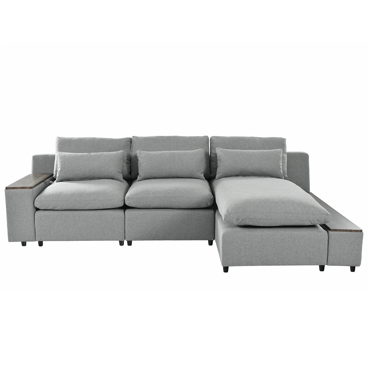 Sectional Sofa Modular With Removable Back Cushions Gray - Furniture Home Direct