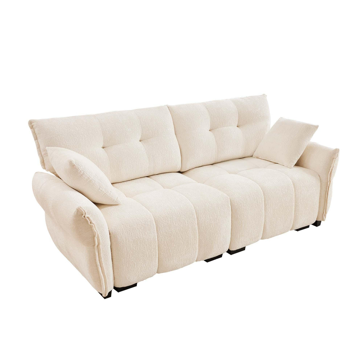 Modern Sofa & Pillows, Textured Cover, High Rebound Cushions - Furniture Home Direct