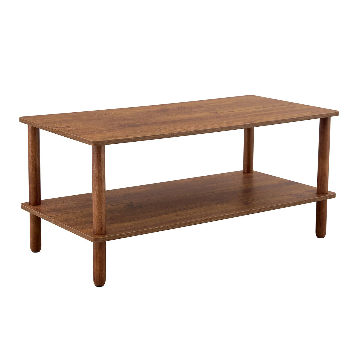 Modern 2 Tier Coffee Table With Open Storage Shelf For Living Room - Furniture Home Direct